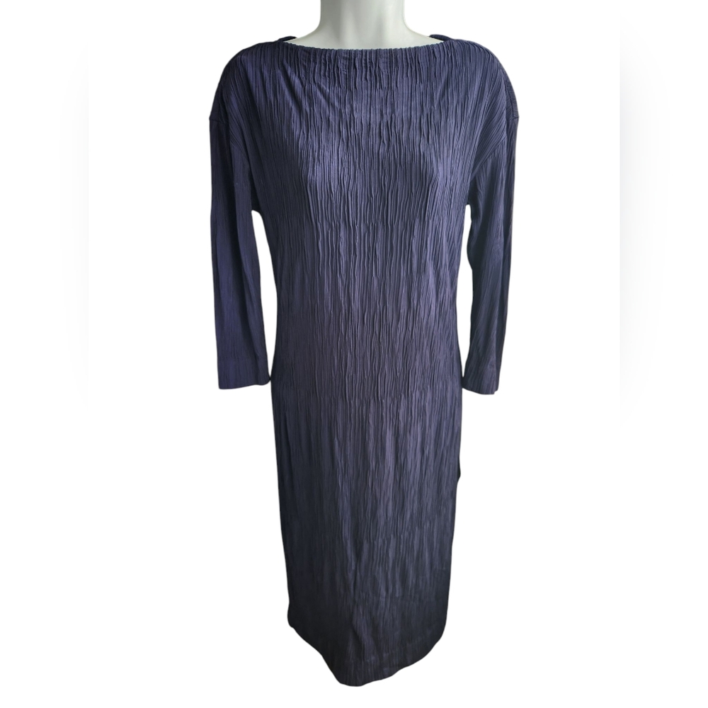 M.M. Lafleur Navy The Oak Pleated Jersey Dress Size XS